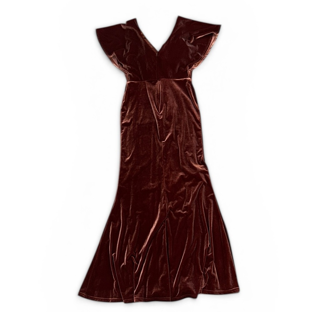 Revelry Gwen Velvet Flutter Sleeve Midi Dress - Picture 7 of 11